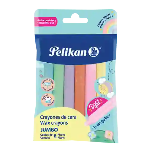 Pelikan Crayón Jumbo Triangular Colores Pastel