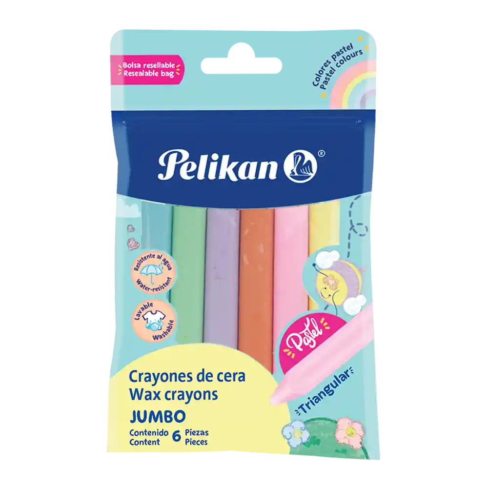 Pelikan Crayón Jumbo Triangular Colores Pastel