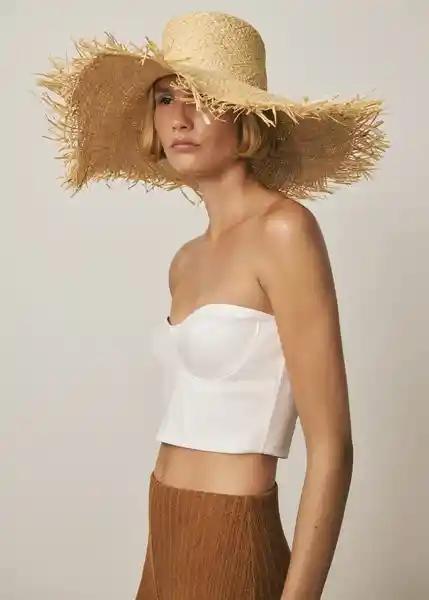 Sombrero Maui Beige Talla 99 Mujer Mango