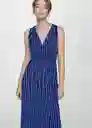 Vestido Pomelo Azul Talla 25 Mujer Mango