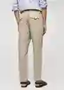 Pantalón Delave Beige Talla 38 Hombre Mango