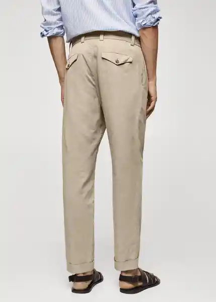 Pantalón Delave Beige Talla 38 Hombre Mango