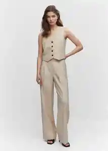 Pantalón Bo Beige Talla 36 Mujer Mango