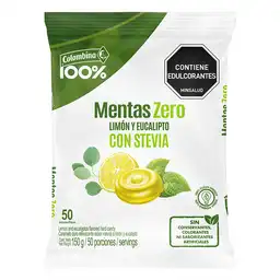 Colombina 100% Caramelo Duro Sabor a Limón y Eucalipto sin azúcar 