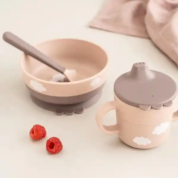 Done by Deer Set Para Bebé Primera Comida Rosa