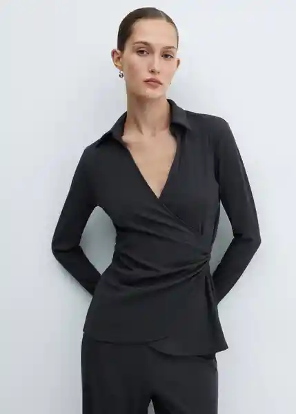 Blusa Belinda Antracita Talla S Mujer Mango