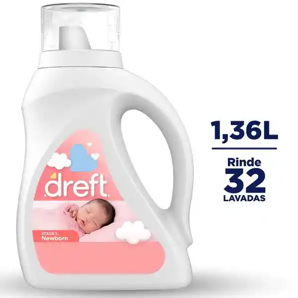 Detergente Liquido Dreft Newborn 32 Lavadas 1 36 L