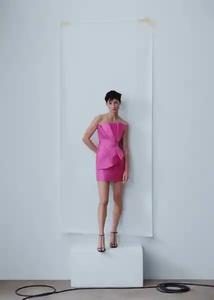 Vestido Pop Fucsia Talla S Mujer Mango