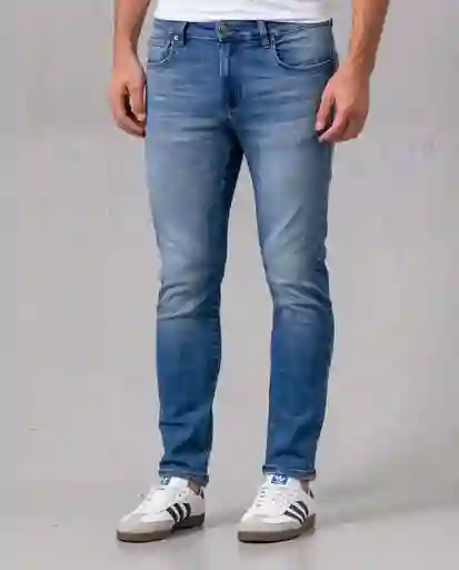 Jean Slim Hombre Azul Denim Medio T 38 40610 Rifle