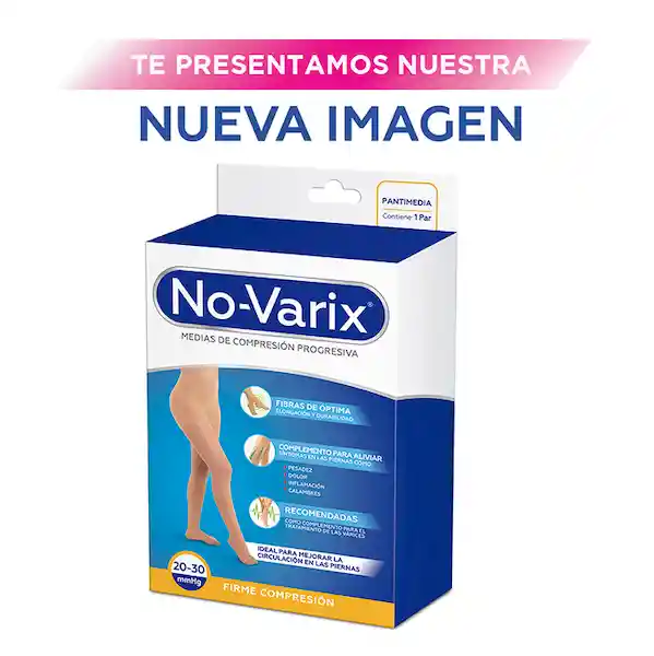 No-Varix® Pantimedia Dama Transparente 20-30 mm/hg Vison Xlarge