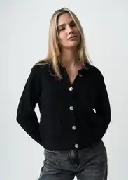 Saco Tejido Mujer Negro Puro S 583G027 Naf Naf