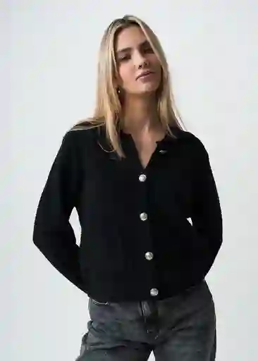 Saco Tejido Mujer Negro Puro S 583G027 Naf Naf