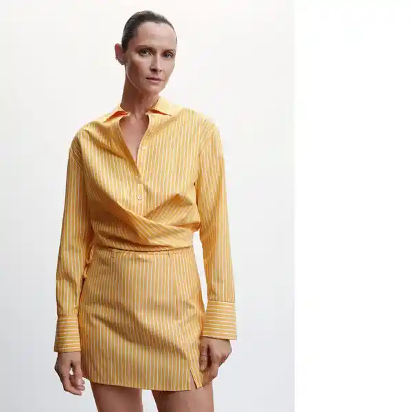 Falda Kilian-H Amarillo Talla M Mujer Mango