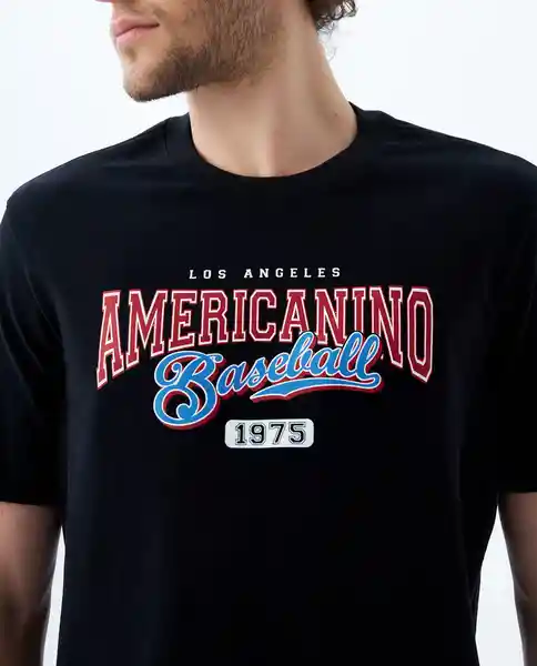 Camiseta Hombre Negro Talla XXL 849F015 Americanino