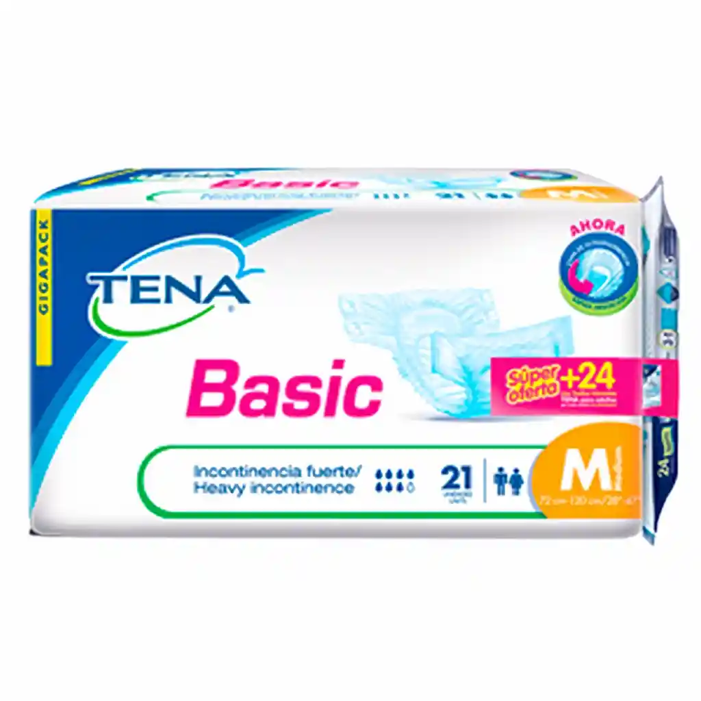 Tena Pañales Basic Talla M + Toallas Húmedas