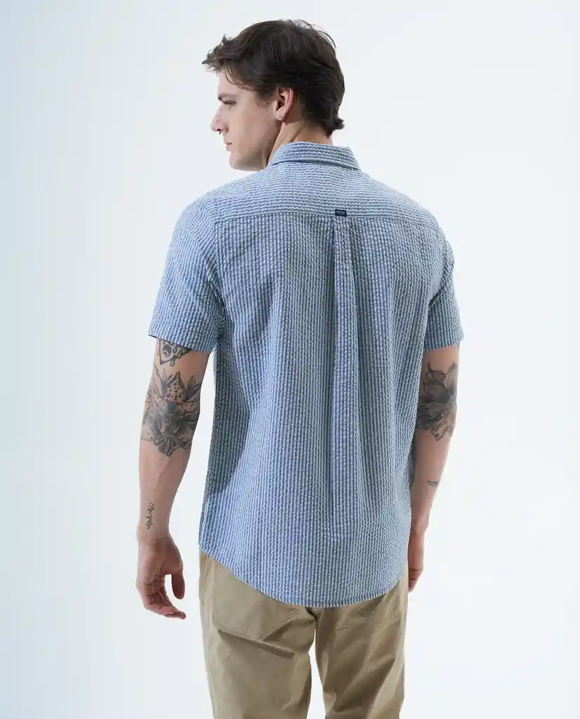 Camisa Hombre Azul Talla S 811F003 Americanino