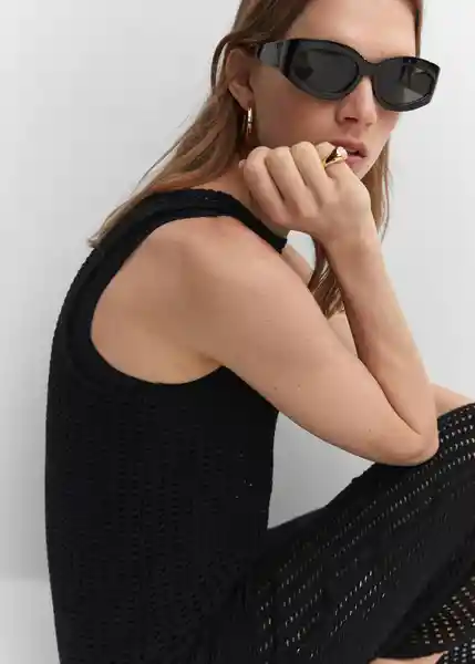 Vestido Sandy Negro Talla L Mujer Mango