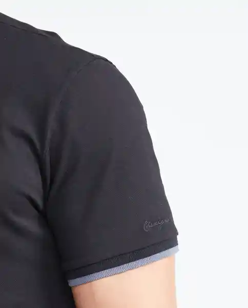 Camiseta Polo With Detail Negro Sombrío Ultraoscuro L Chevignon