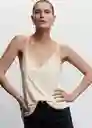 Top Sia Beige Talla 18 Mujer Mango