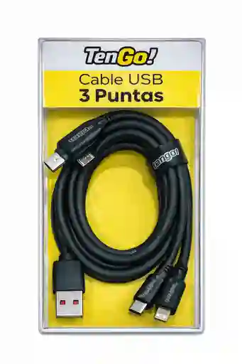Tecnigo Cable Tres Puntas 3A Carga Rápida