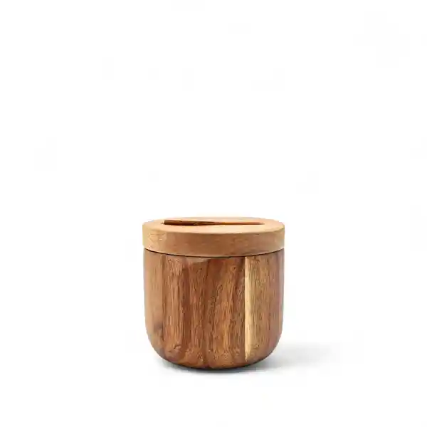 Recipiente Para Especias en Acacia Con Cuchara Ambiente Gourmet