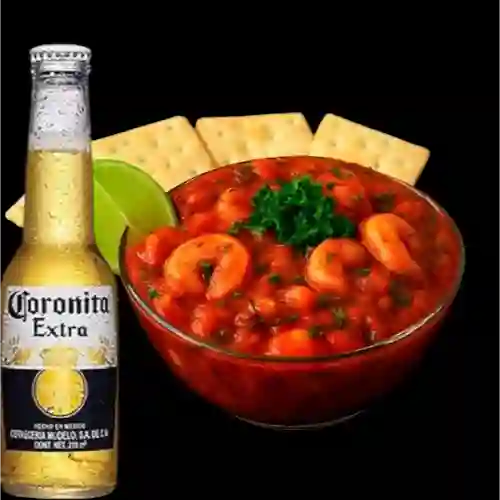 Ceviche de Camarón+coronita