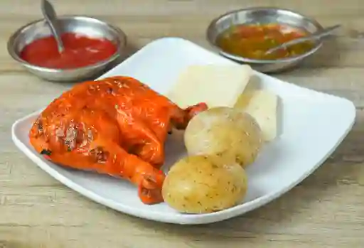 Un cuarto de pollo asado