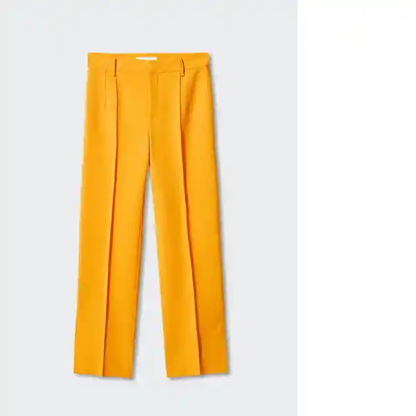 Pantalón Maca Mostaza Talla 42 Mujer Mango