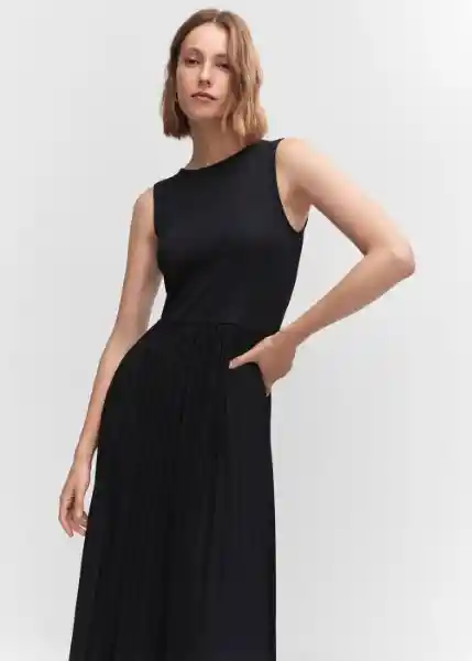 Vestido Caldera-A Negro Talla M Mujer Mango