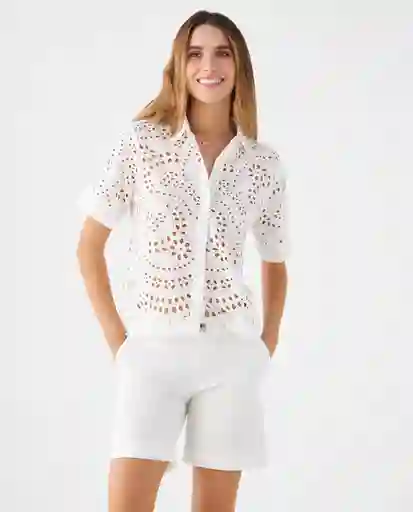 Camisa Manga Corta Crudo Nevisca Claro Talla XXL 619F077 Esprit