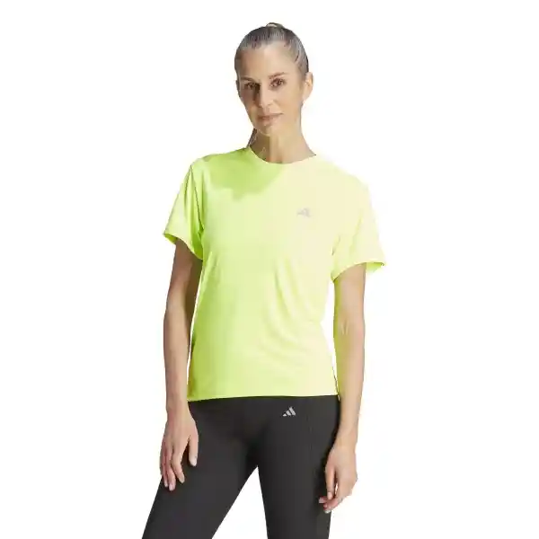 Adidas Camiseta Run it Tee Para Mujer Verde Talla S