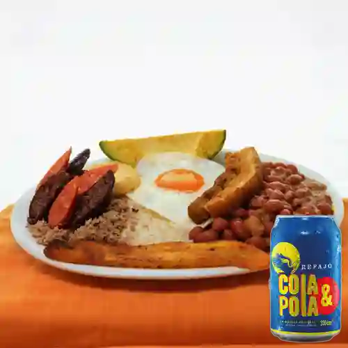 Combo bandeja paisa + refajo cola pola