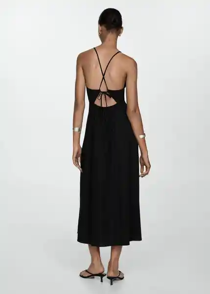 Vestido Martina Negro Talla 24 Mujer Mango