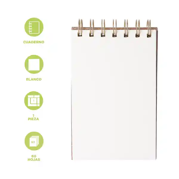 Libreta 60 Hojas Khaki Miniso