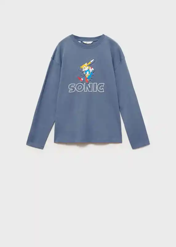 Camiseta Sonictai Azul Talla 08 Niños Mango