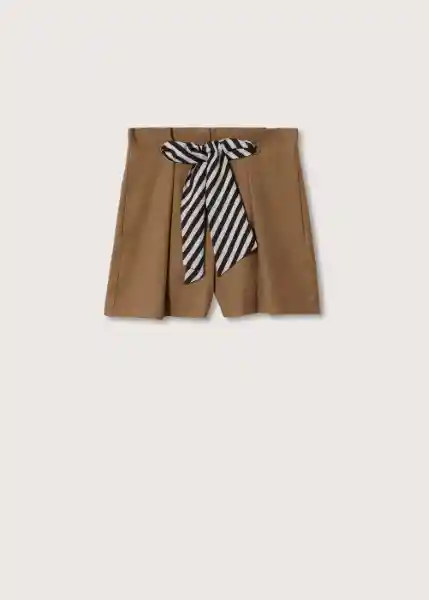 Shorts Feli Camel Talla 32 Mujer Mango