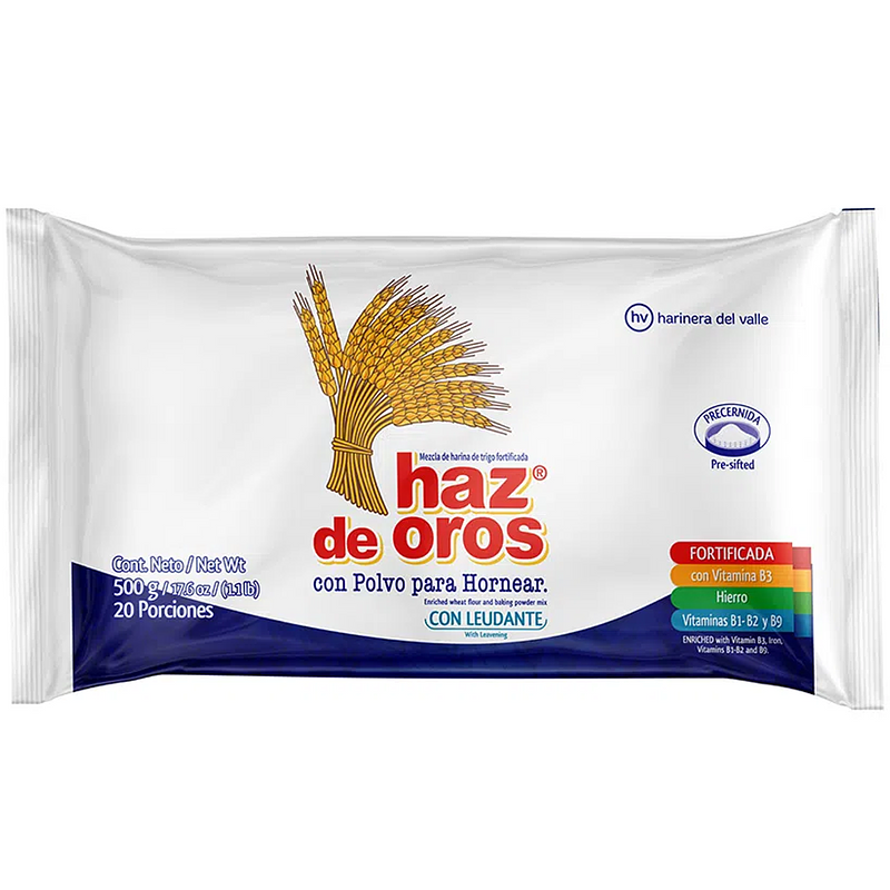 Haz De Oros Harina de Trigo con Polvo para Hornear 500 g