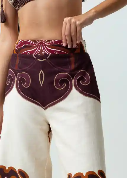 Pantalón Euge Mujer Crudo Novia Claro T 8 432G301 Naf Naf