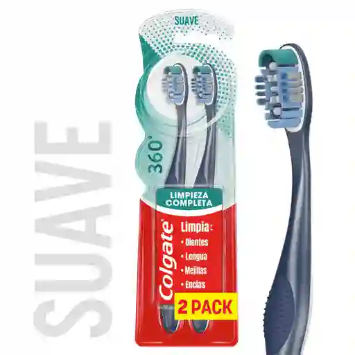 Cepillo de Dientes Suave Colgate 360° x 2 Und