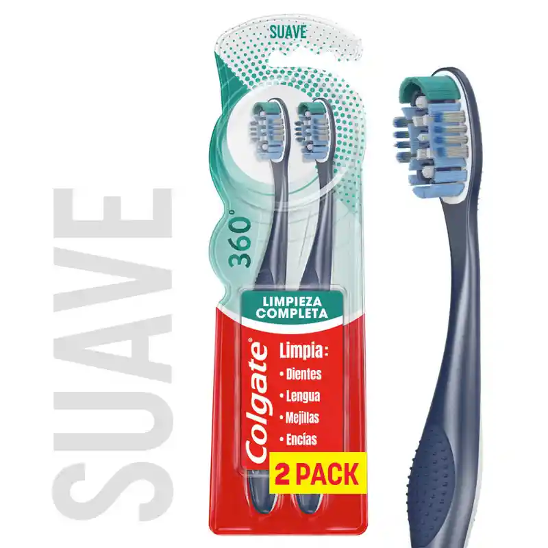 Cepillo de Dientes Suave Colgate 360° x 2 Und