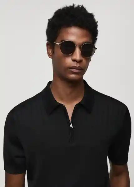 Camiseta Polo Ruisenor Negro Talla XL Hombre Mango