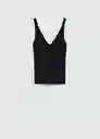Top Gymnasti Negro Talla S Mujer Mango