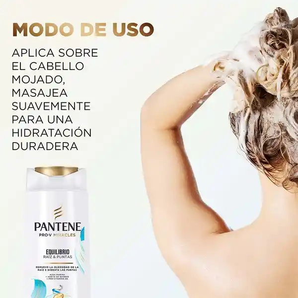 Shampoo Pantene Pro-V Miracles Equilibrio Raiz y Puntas Equilibrante Champu 300 ml