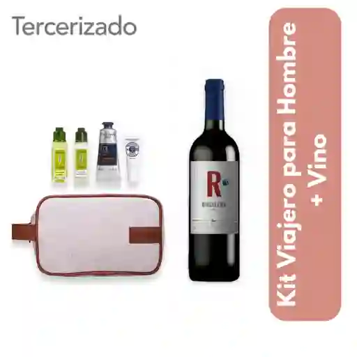 Combo Kit Viajero para Hombre + Vino Rosaleda