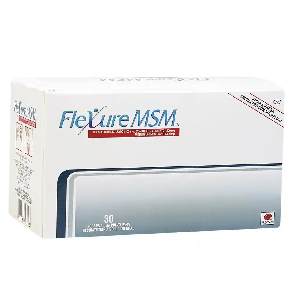 Flexure Msm Polvo Sabor Fresa (2400 mg/1500 mg/1200 mg)