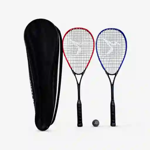 Kit De Raquetas De Squash Perfly 165 - Azul/rojo