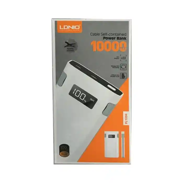 Ldnio Estación de Carga Power Bank con Cable Lightning Pl1004