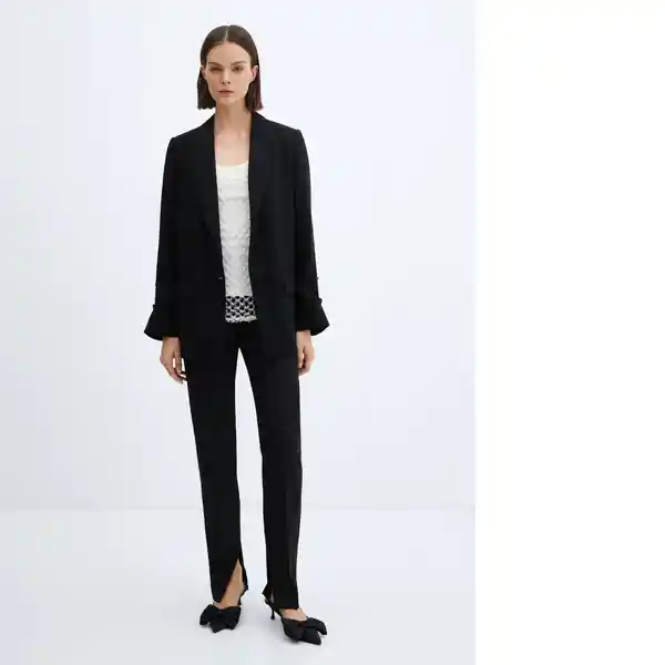 Blazer Americana Eleonor Negro Talla 25 Mujer Mango