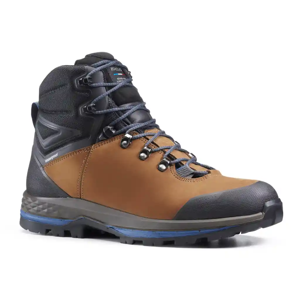Botas de Cuero Impermeables de Trekking Para Hombre Forclaz Mt100 Café