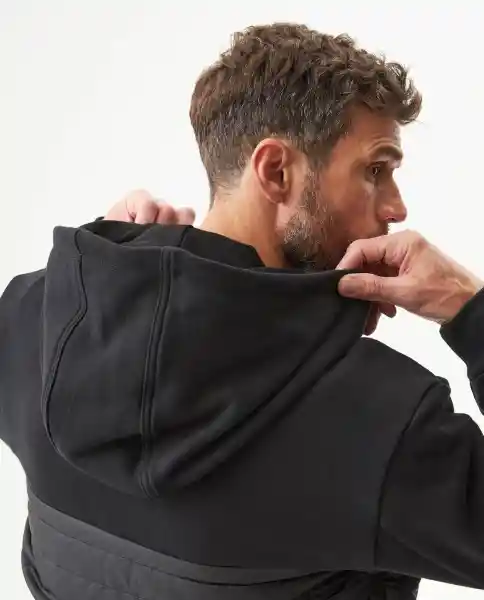 Chaqueta Mixed Fabrics Masculino Negro Sombrio Talla L Chevignon